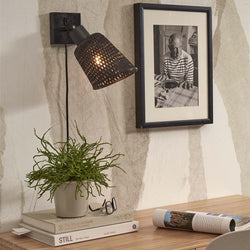Applique Murale Java Bambou Noir 15 cm