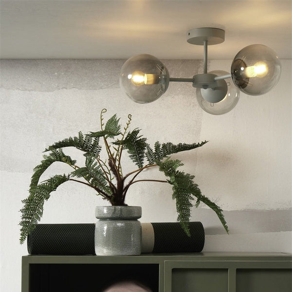 Plafonnier Aspen 3 Bras Gris Clair
