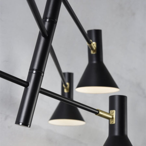 Plafonnier Izmir 3 Bras Noir & Doré 124 cm