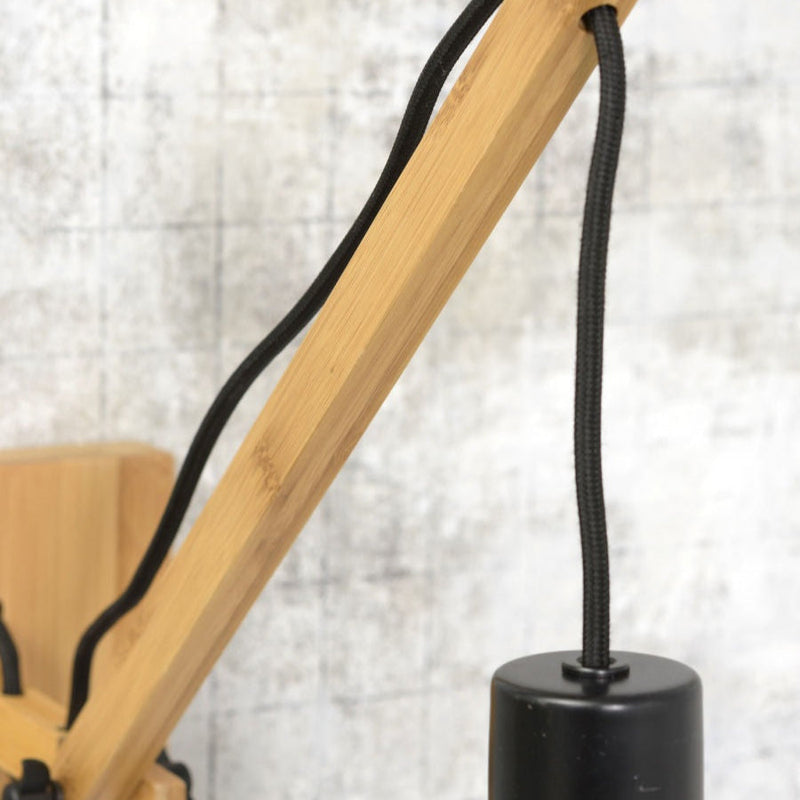 Applique Murale Andes Bambou Naturel et Lin Noir