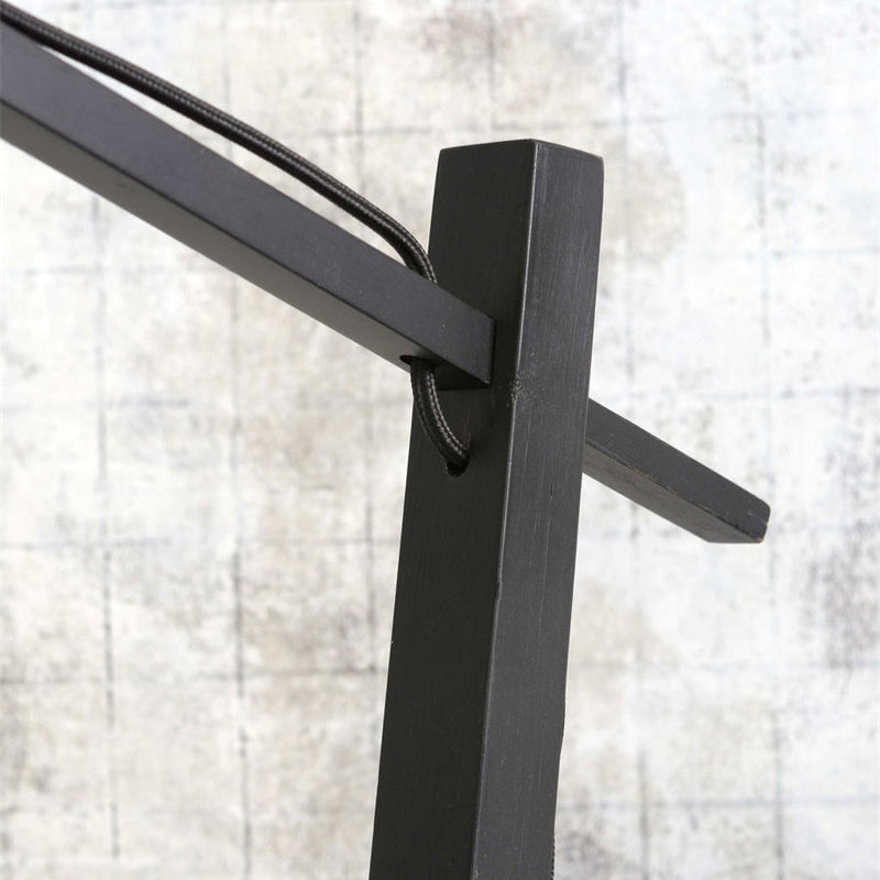 Lampadaire Bhutan Bambou Noir et Naturel 176 cm