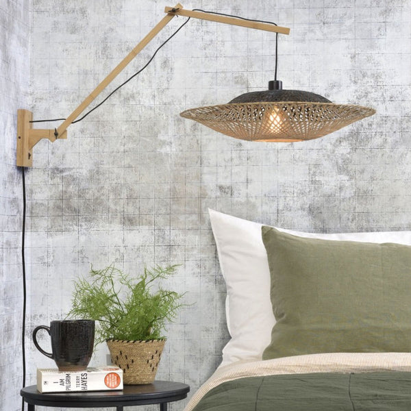 Applique Murale Kalimantan Bambou Noir et Naturel 60x15 cm L