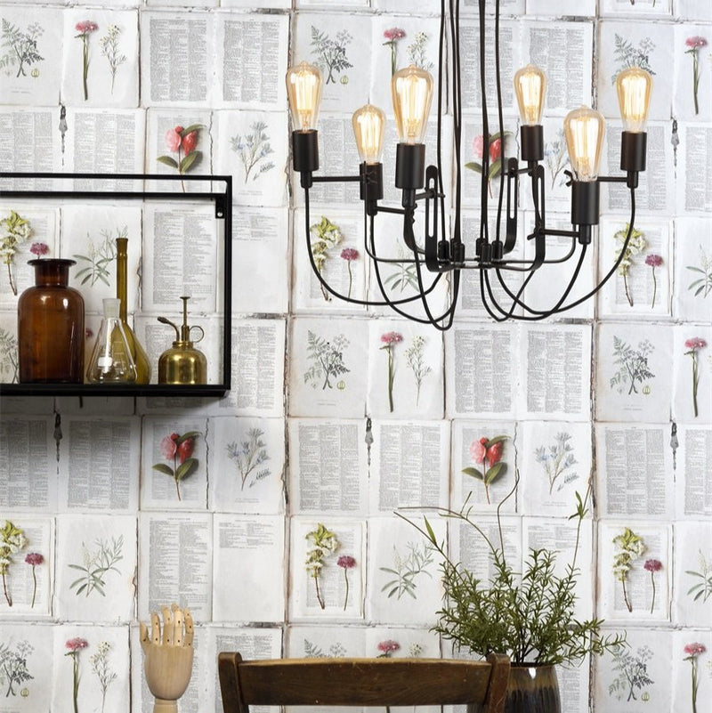 Lustre Seattle 6 Bras Fer Noir 55 cm