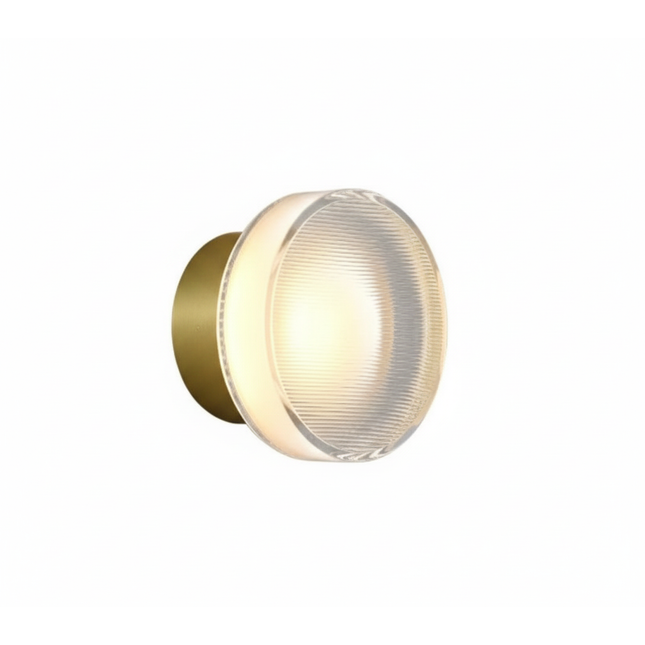 Runde Acryl-Wandleuchte mit feinem Vintage-Rillenlicht