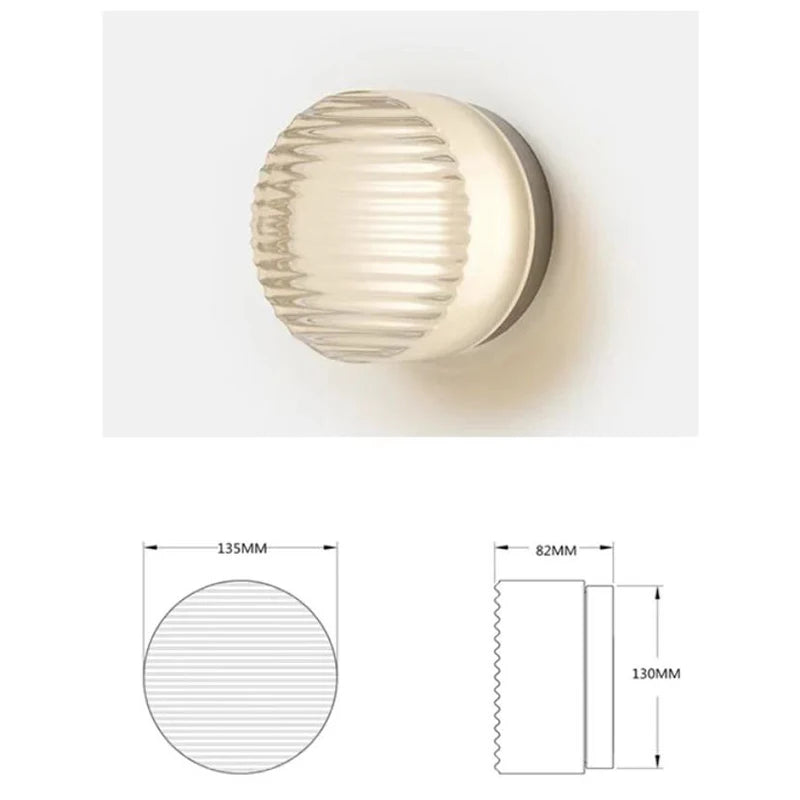 Round vintage wall lamp made of acrylic for warm mood lighting