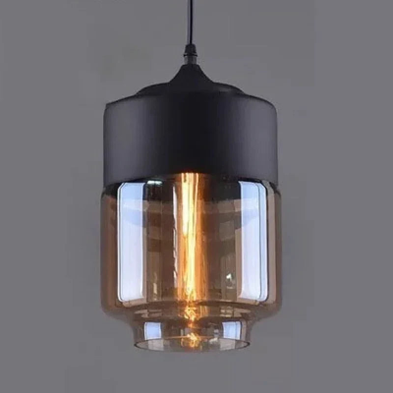 Suspension Nordique Verre Noir LED