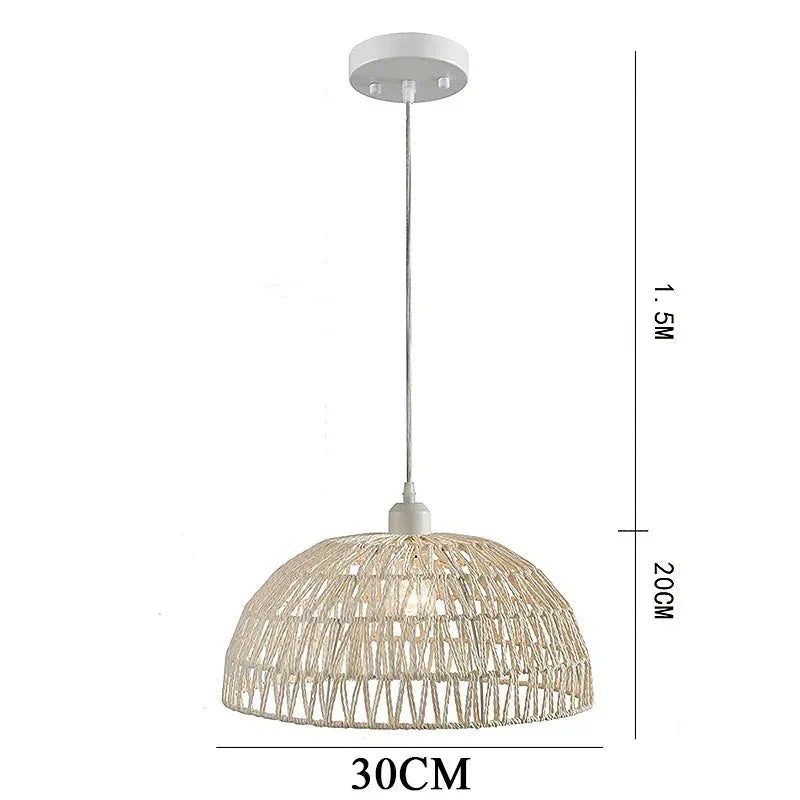 Suspension Chanvre Tissé Main Naturelle
