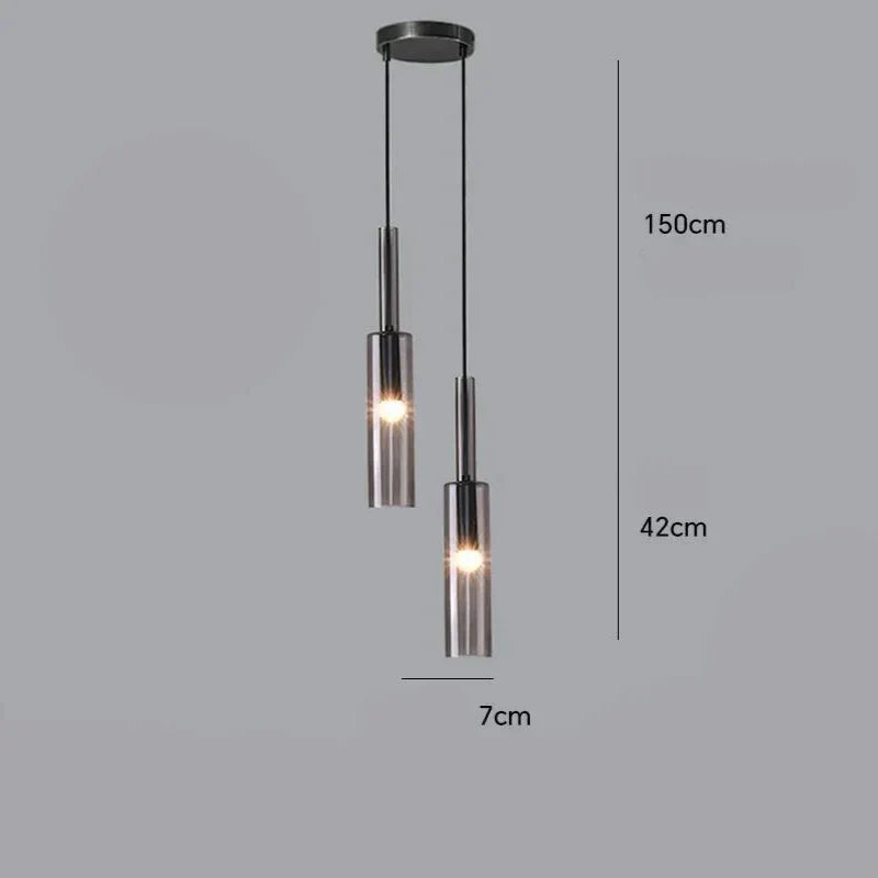 Suspension LED Tube Cristal Nordique