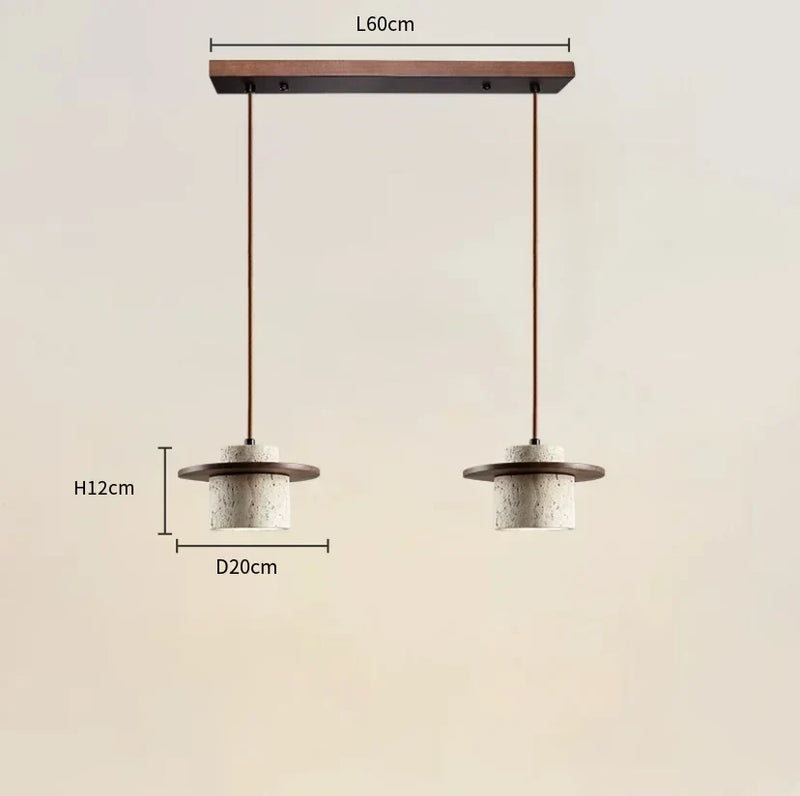 Suspension Travertin Naturel et Bois