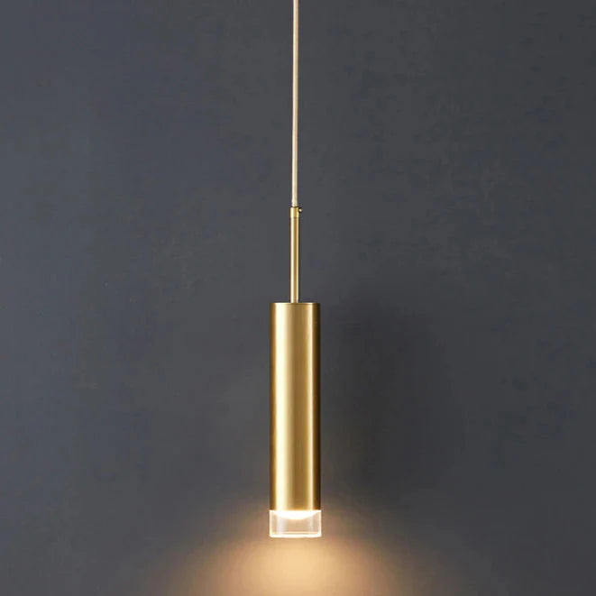 Suspension Tube Doré Design Moderne