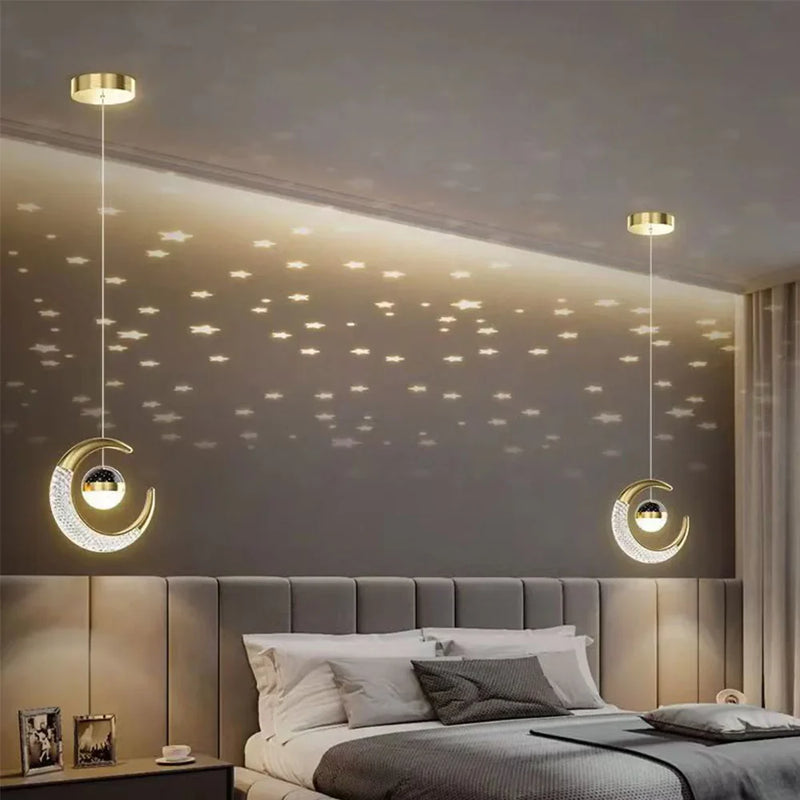 Suspension LED Lune et Étoile Féérique