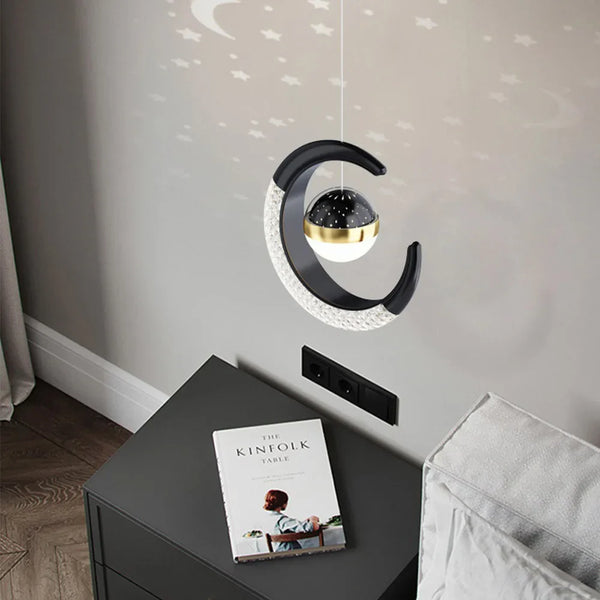 Suspension LED Lune et Étoile Féérique