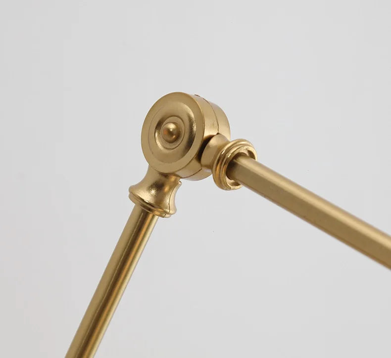 Schwenkbare Vintage-Wandleuchte aus Messing mit Keramikschirm