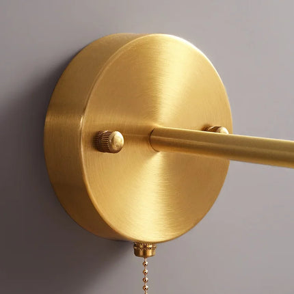 Vintage Kupfer-Wandleuchte mit breitem geriffeltem Keramikschirm