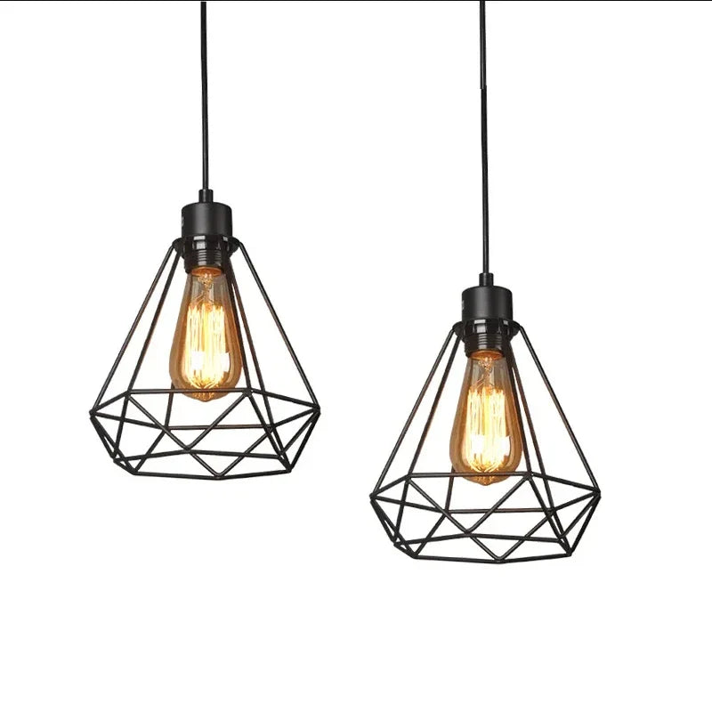 Lampe Suspendue en Fer Nordique Noir