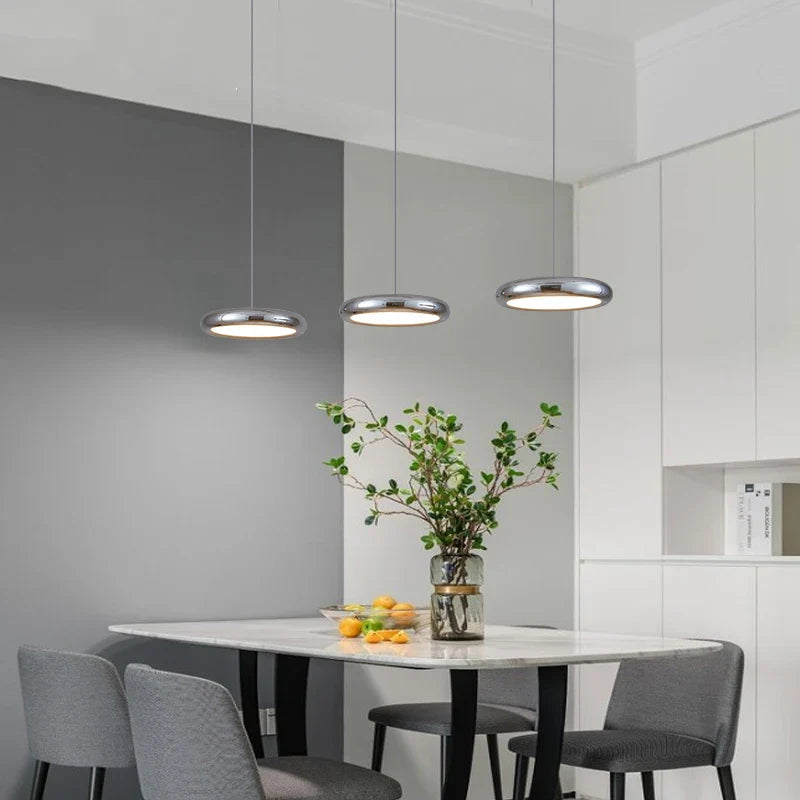 Suspension Chrome Plate Moderne LED