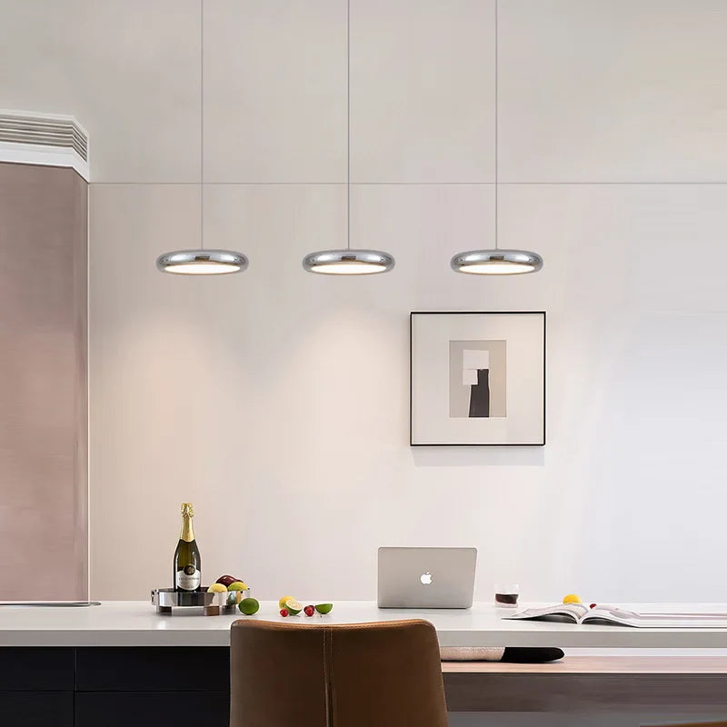 Suspension Chrome Plate Moderne LED