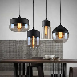 Suspension Nordique Verre Noir LED