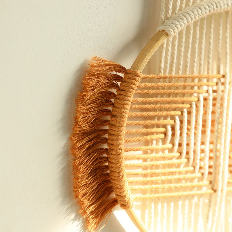 Macramé Rond Suspendu Bohème Coton
