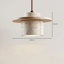 Suspension Travertin Naturel et Bois