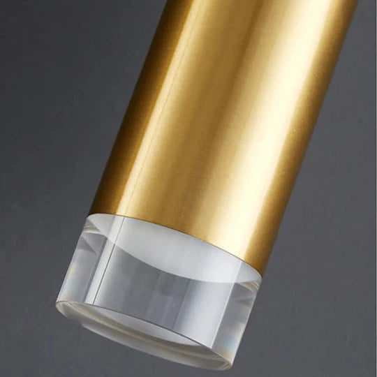 Suspension Tube Doré Design Moderne