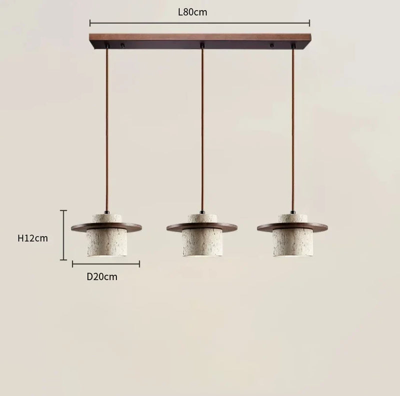 Suspension Travertin Naturel et Bois