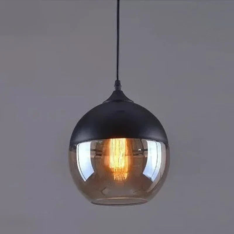 Suspension Nordique Verre Noir LED