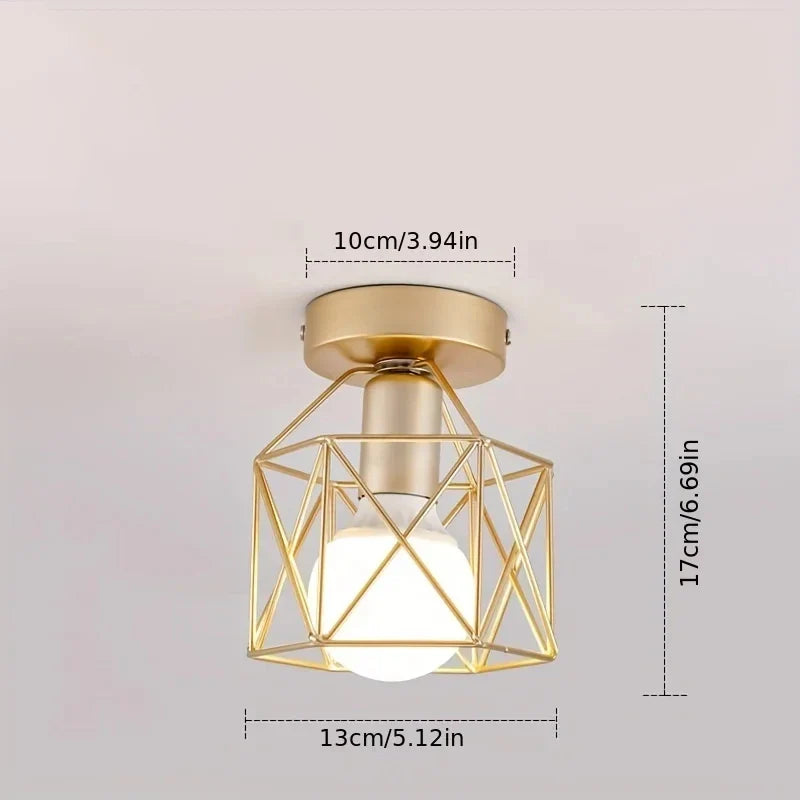 Plafonnier Cage Métal Minimaliste