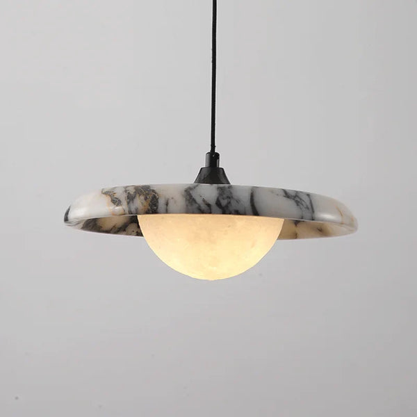 Suspension Plate Marbre Noir LED