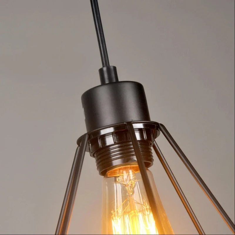 Lampe Suspendue en Fer Nordique Noir