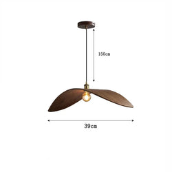 Suspension Bois Moderne Chapeau Sculpté