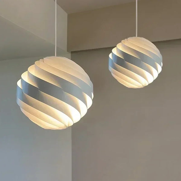 Suspension Tourbillon Blanc Minimaliste