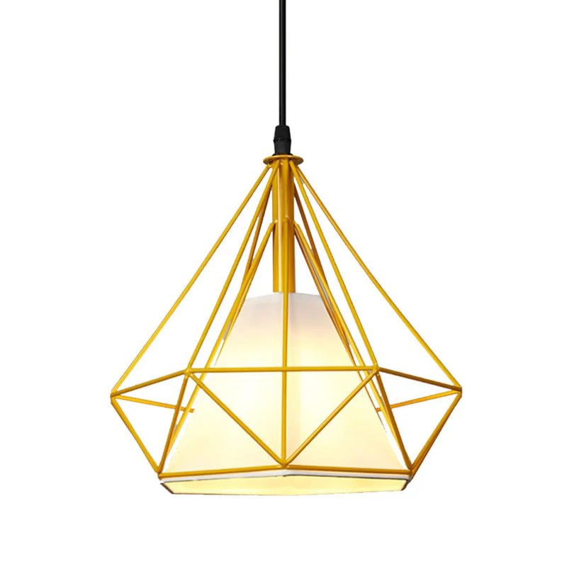 Suspension Industrielle Cage LED Colorée