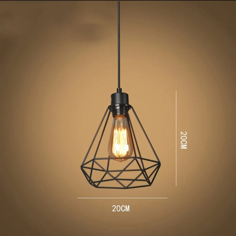 Lampe Suspendue en Fer Nordique Noir
