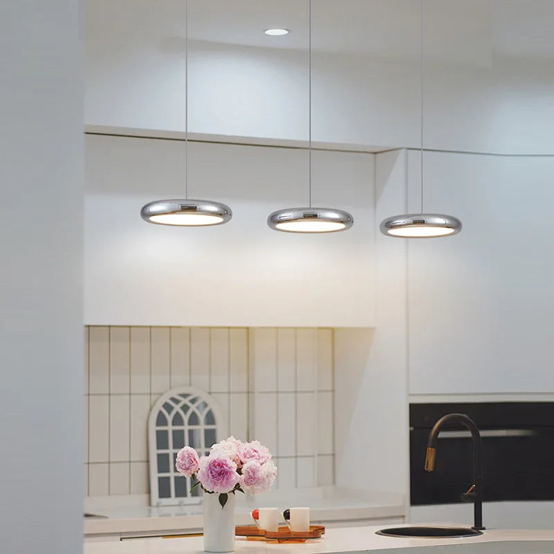 Suspension Chrome Plate Moderne LED