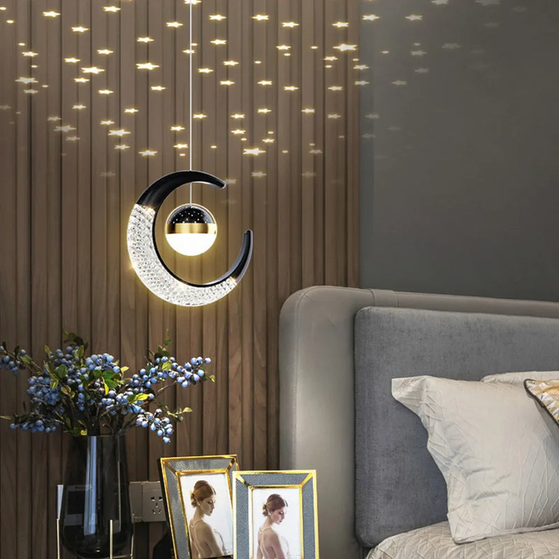 Suspension LED Lune et Étoile Féérique