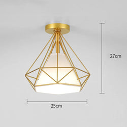 Plafonnier Fer Vintage Cage Industrielle