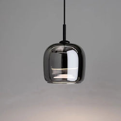 Suspension Nordique Verre Noir Moderne