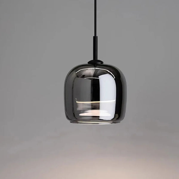 Suspension Nordique Verre Noir Moderne