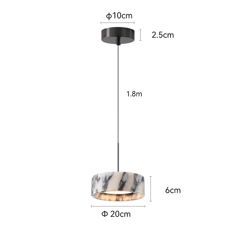 Suspension Circulaire Marbre Naturel LED