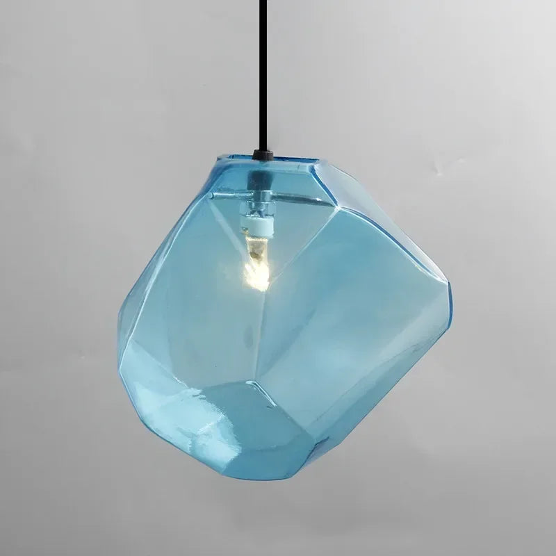 Suspension Verre Pierre Moderne Colorée