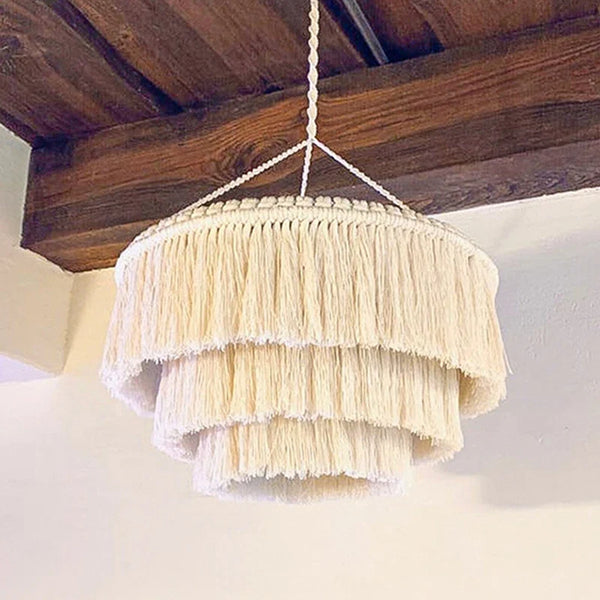 Abat-jour Bohème en Macramé Tissé Main