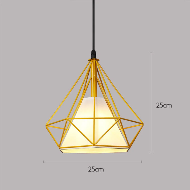 Suspension Industrielle Cage LED Colorée
