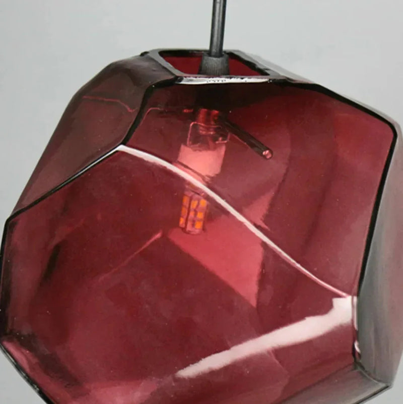 Suspension Verre Pierre Moderne Colorée