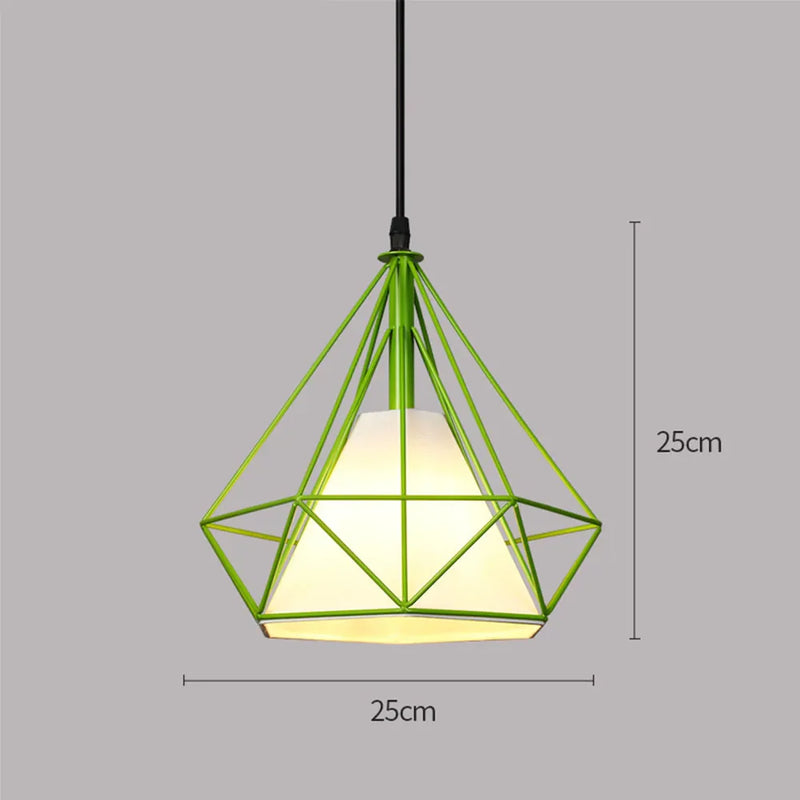 Suspension Industrielle Cage LED Colorée