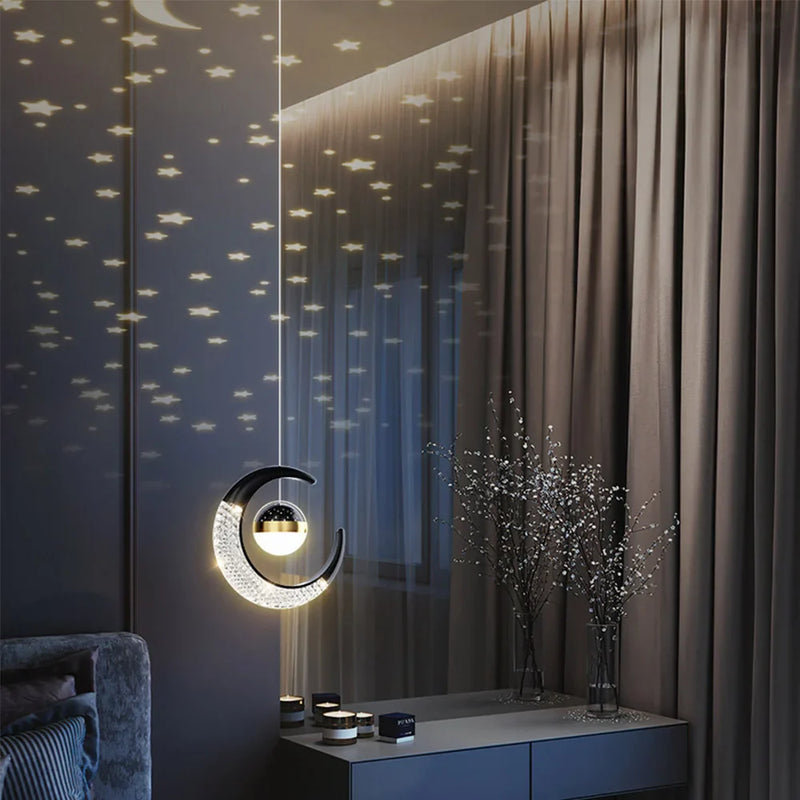 Suspension LED Lune et Étoile Féérique