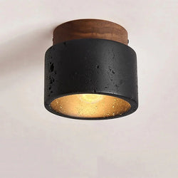 Plafonnier LED Travertin Noir Moderne