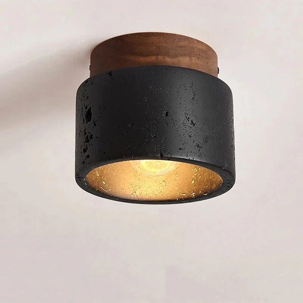Plafonnier LED Travertin Noir Moderne