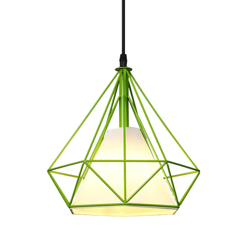 Suspension Industrielle Cage LED Colorée