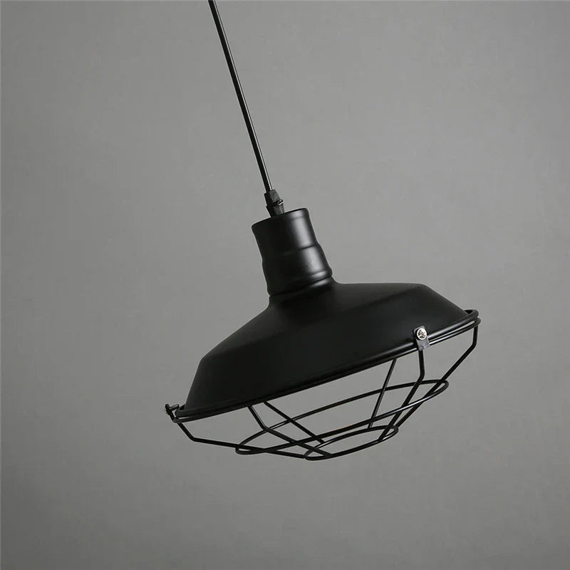 Suspension Industrielle Américaine Rétro Fer Noir